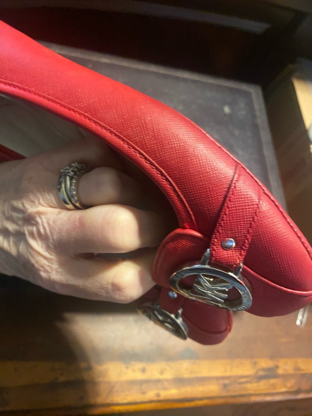 Michael Kors Red Leather MK Logo Ballet Flats, Size 8M - Picture 10 of 10
